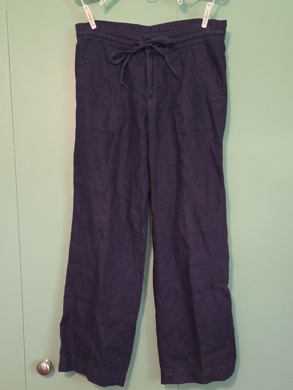 Lauren Ralph Lauren 100% Linen Navy Blue Pant Size 2p